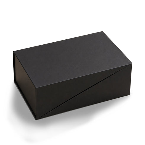 Black Magnetic Box Gift Set with Black Crinkle Paper