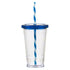 16 oz Slurpy with Colored Lid & Striped Straw Tumbler