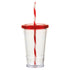 16 oz Slurpy with Colored Lid & Striped Straw Tumbler