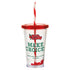 16 oz Slurpy with Colored Lid & Striped Straw Tumbler